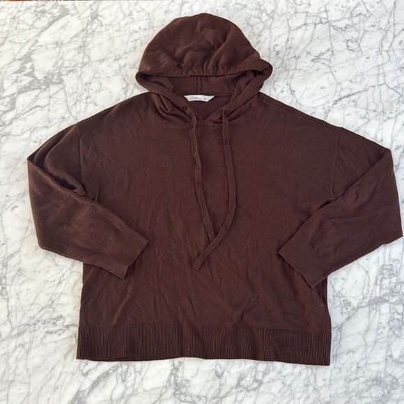 Luxury Cashmere Hoodie Womens Size large Brown - Picture 3 of 8